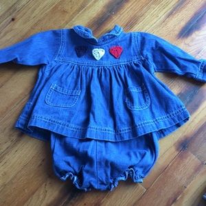 Vintage denim shirt with bloomers